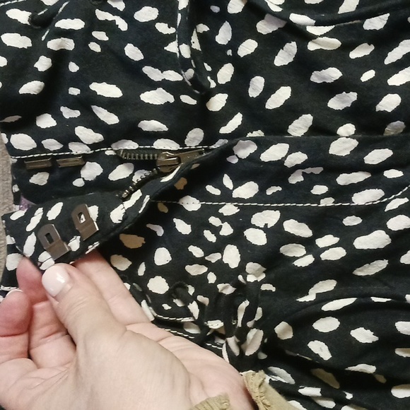 NEW Free People Bennett shorts criss cross ties lace upfront dotted dot print 2 - Picture 5 of 16